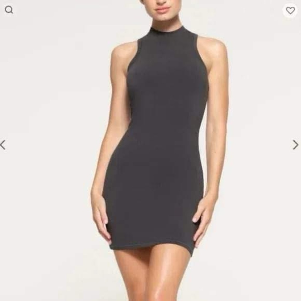 SKIMS Gray Halter Bodycon Mini Dress
